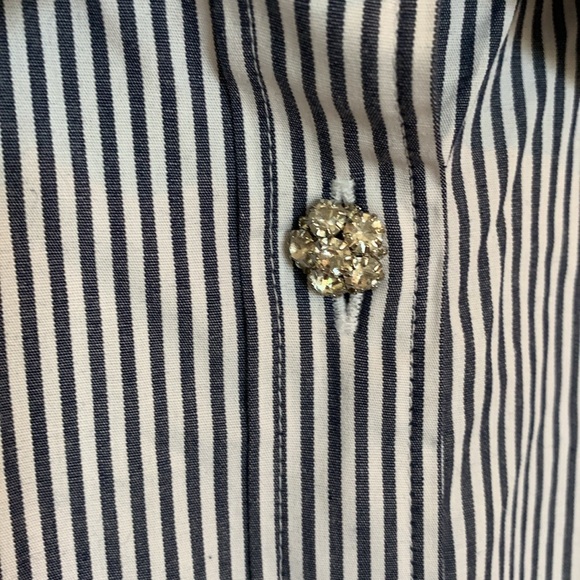 J. Crew Slim Fit Striped Jewel Button Top Size 4 NWT - Picture 6 of 9